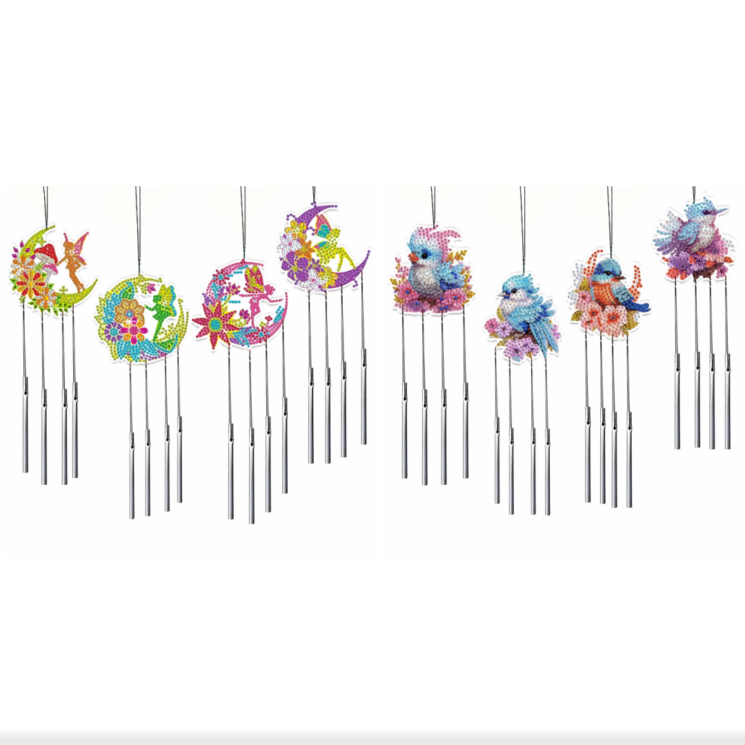 Wind Chime Tubular - 4 DIY Kelebek Elmas Sanat Seti