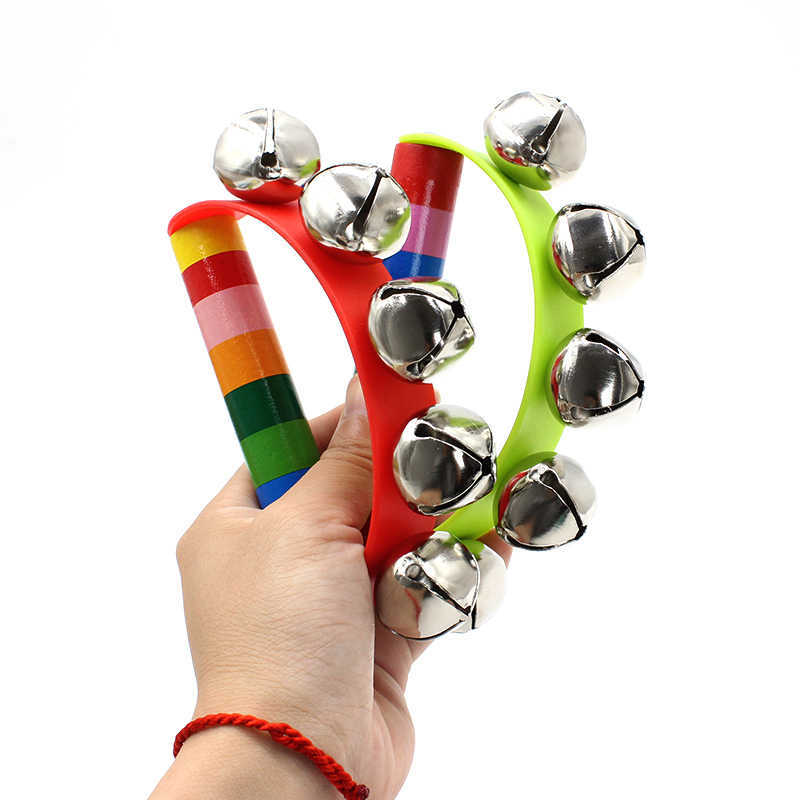 A Musical Instrument You Shake - Gökkuşağı El Çıngırakları Ahşap Saplı Vurmalı