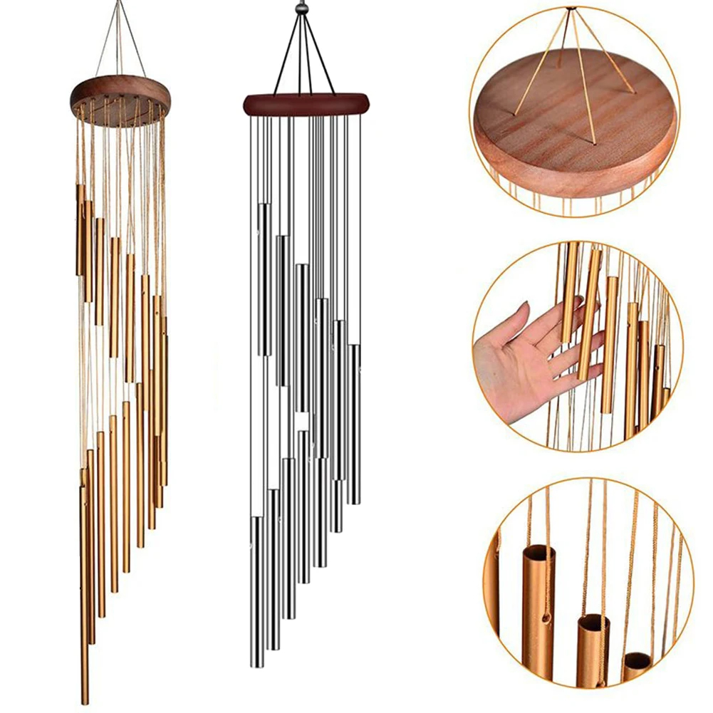 Wind Chime Tubular - 12'li Metal Alüminyum Boru Kancalı Rüzgar