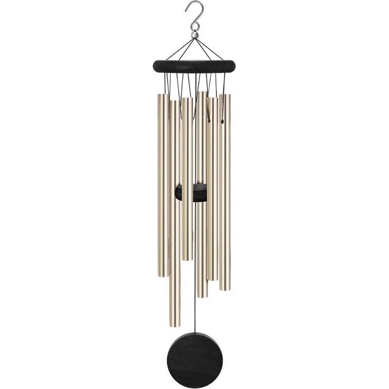 Wind Chime Tubular - Kırmızı Ahşap Sekizgen Etiketli Rüzgar Çanı,